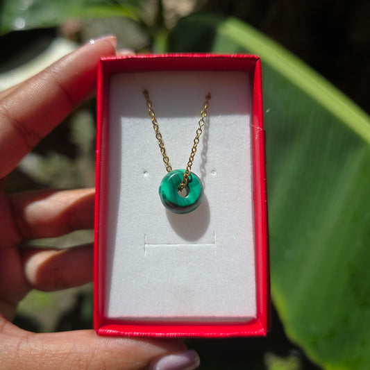 Malachite Donut Necklace