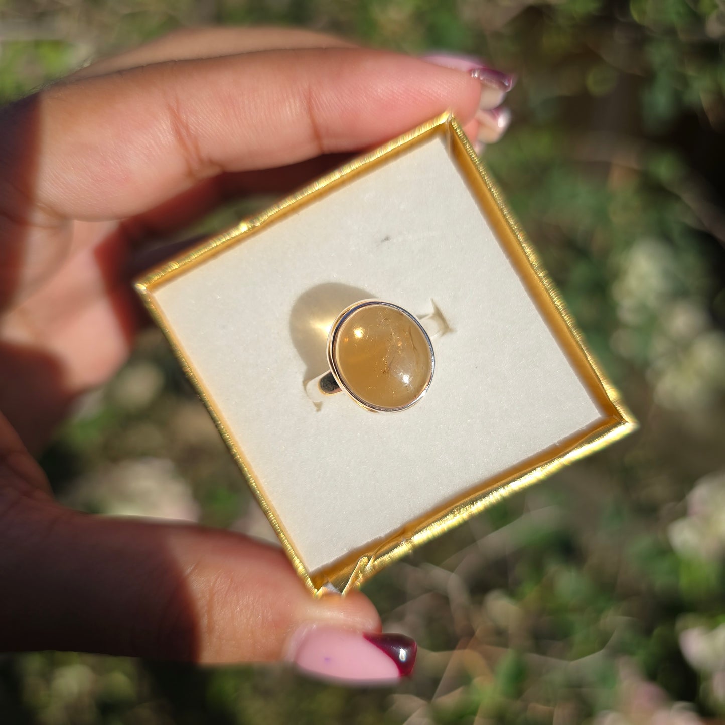 Citrine Gemstone Ring - Size 8