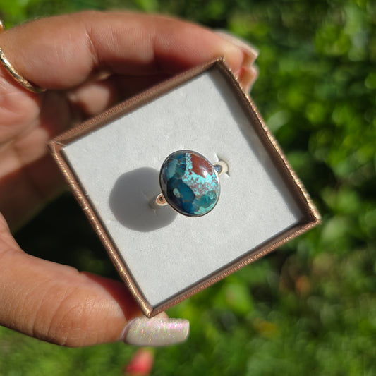 Shattuckite Gemstone Ring - Size 9