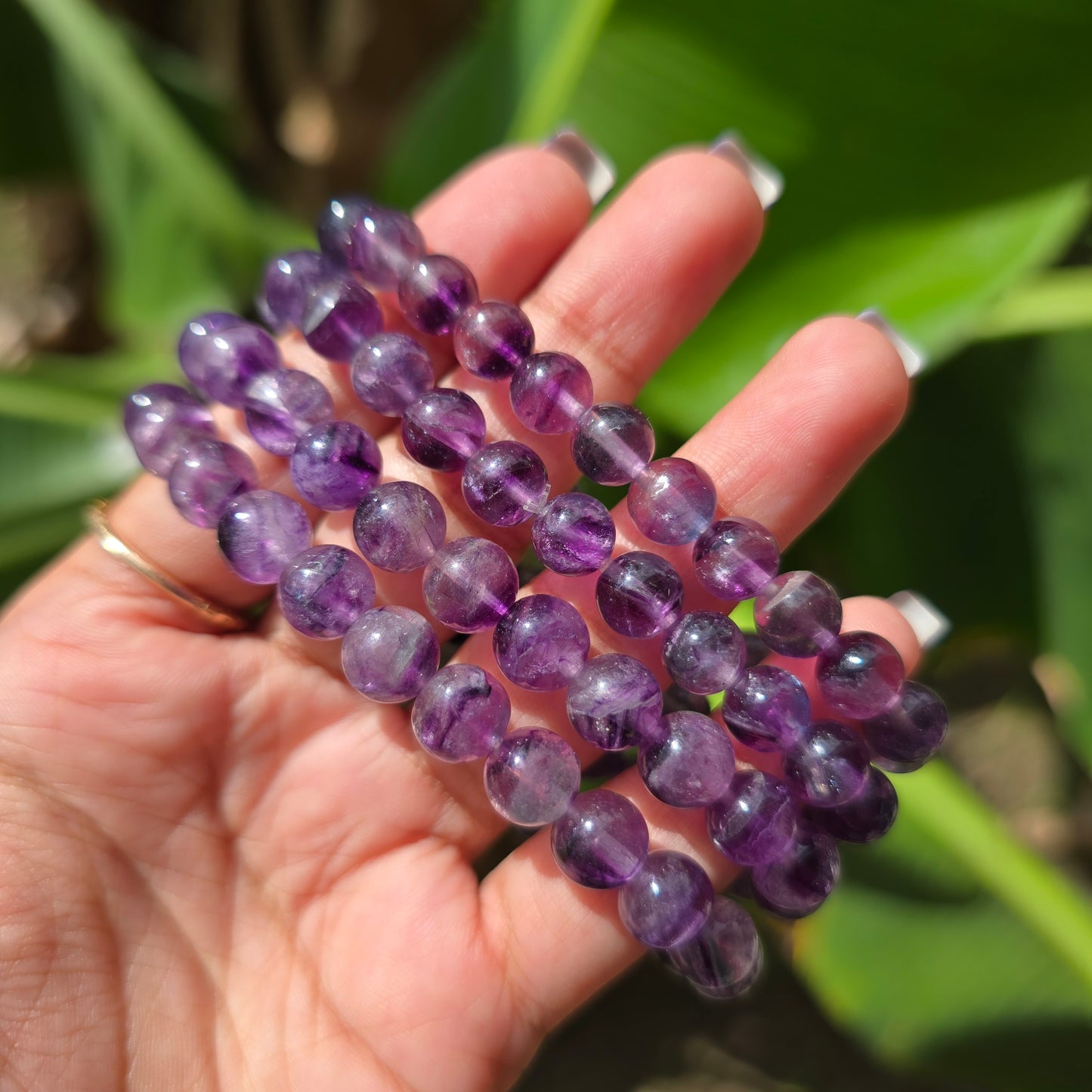 Purple Fluorite Gemstone Bracelet