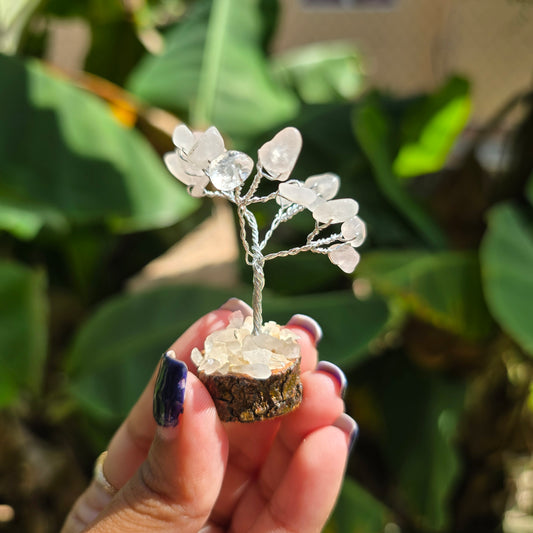 Mini Rose Quartz Chip Tree