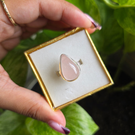 Rose Quartz Gemstone Ring - Size 7