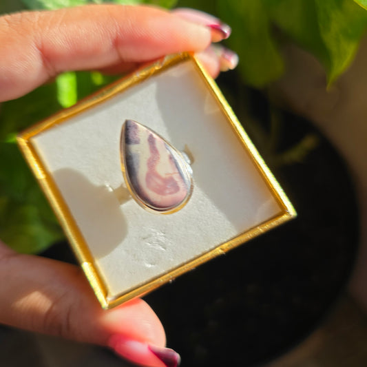 Porcelain Jasper Gemstone Ring - Size 6