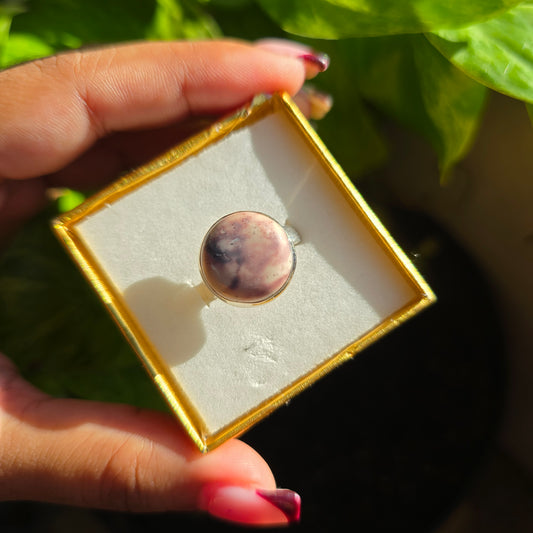 Porcelain Jasper Gemstone Ring - Size 7