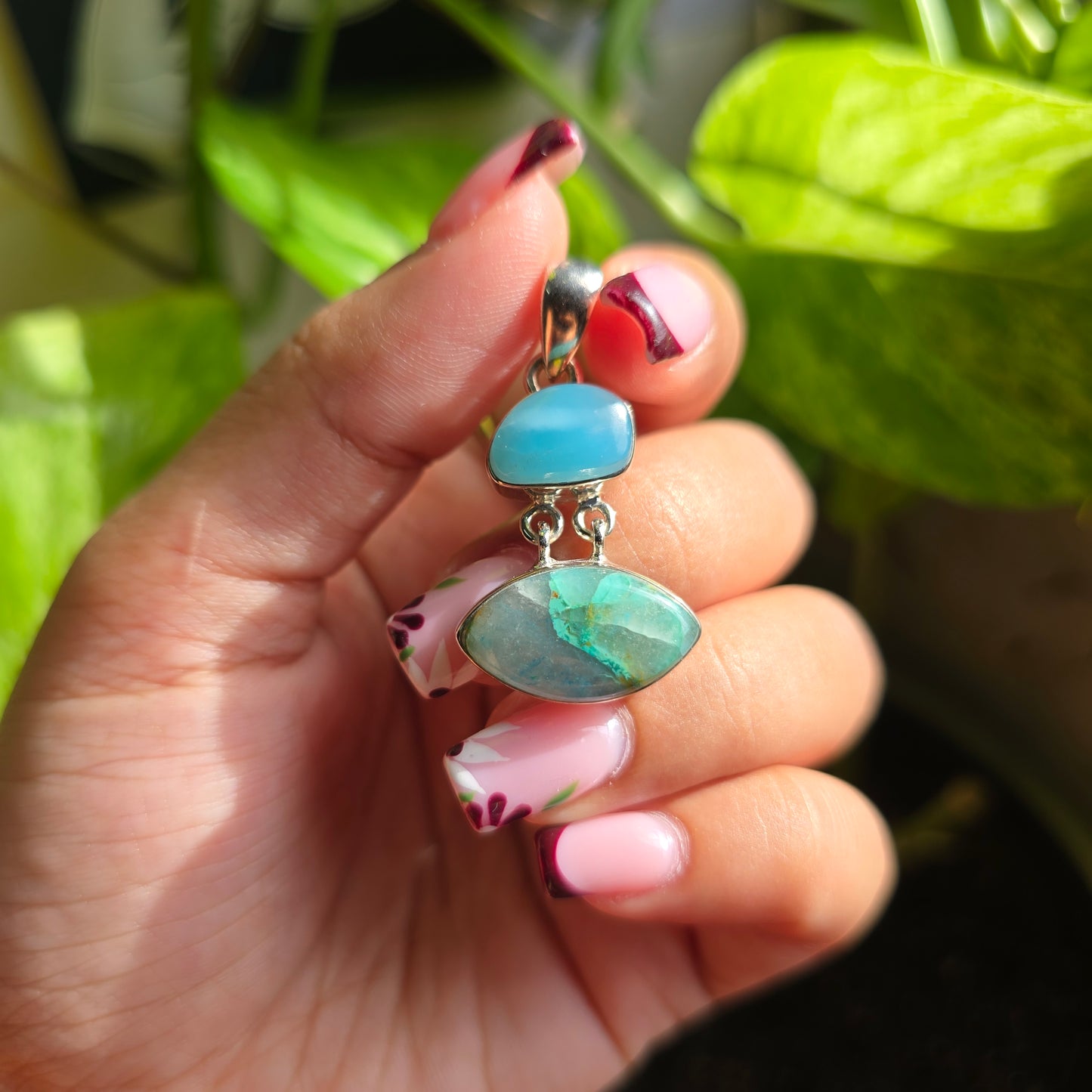 Larimar and Quantum Quattro Pendant