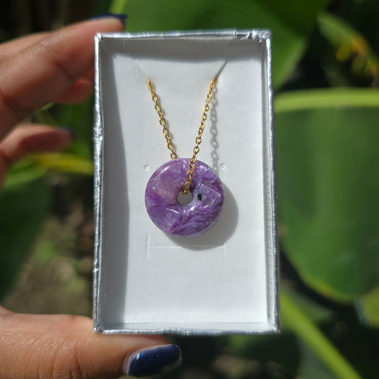 Charoite Donut Necklace