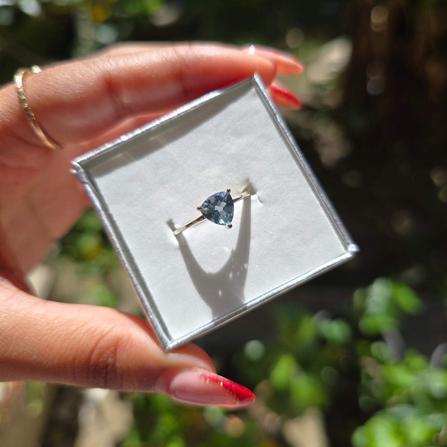 Blue Fluorite Ring - Size 8