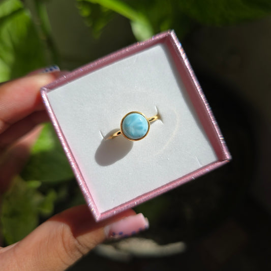 Gold Vermeil Larimar Ring - Size 6