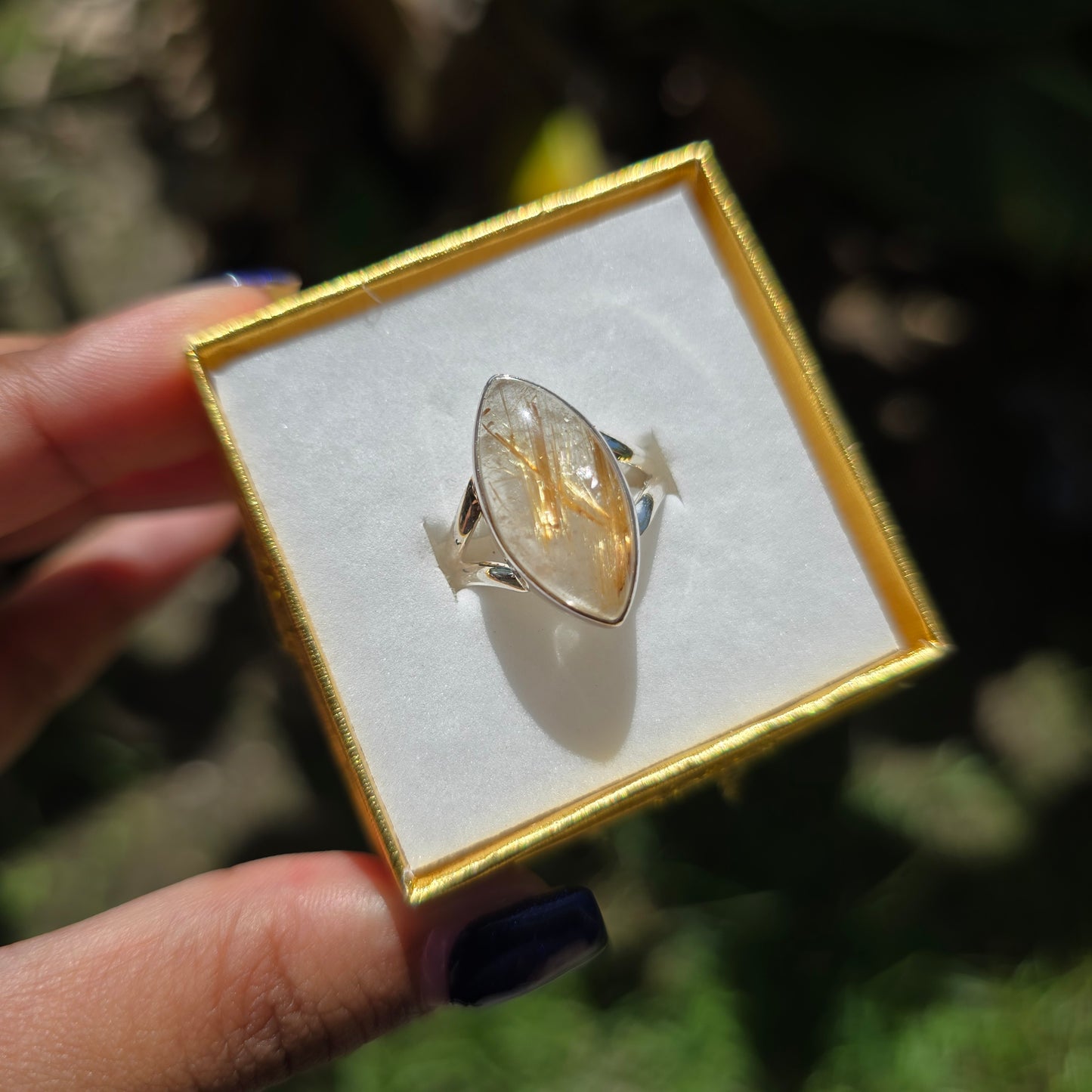 Golden Rutile Quartz  Ring - Size 6