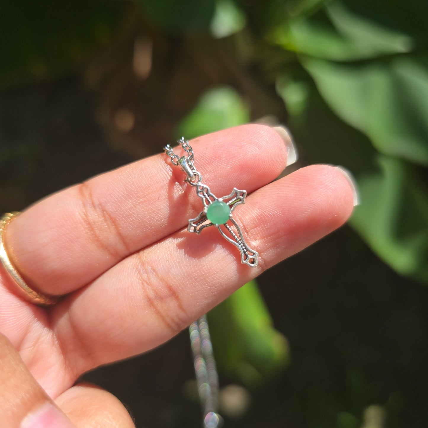 Emerald Cross Pendant