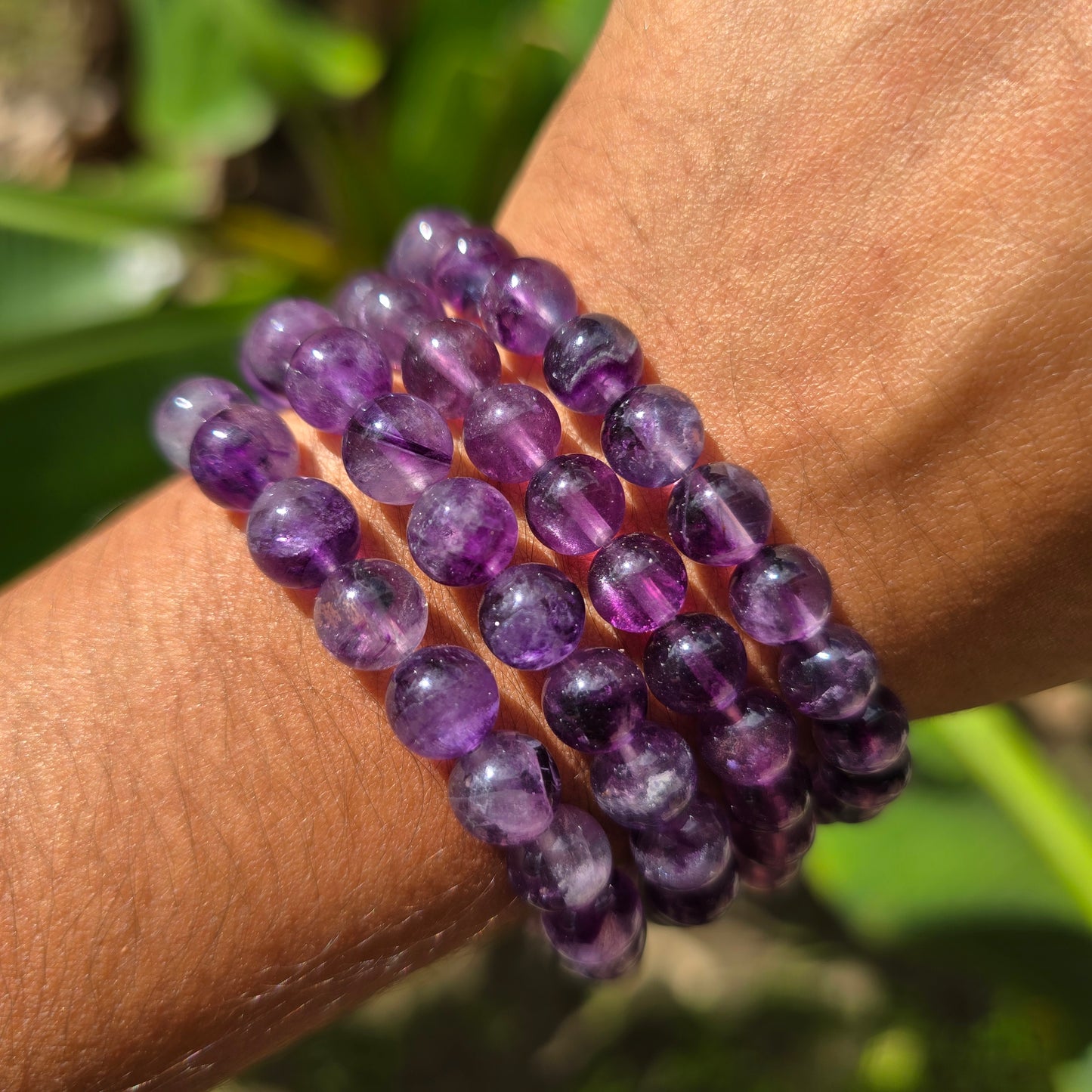 Purple Fluorite Gemstone Bracelet