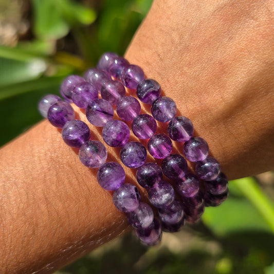 Purple Fluorite Gemstone Bracelet