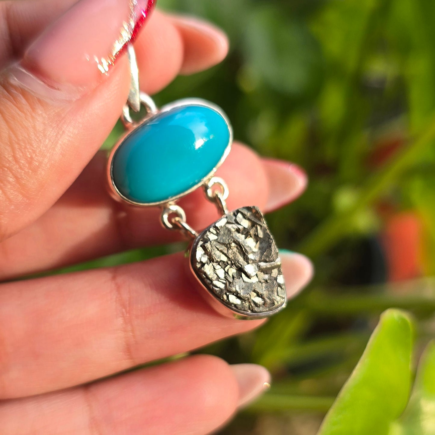 Turquoise and Pyrite Pendant