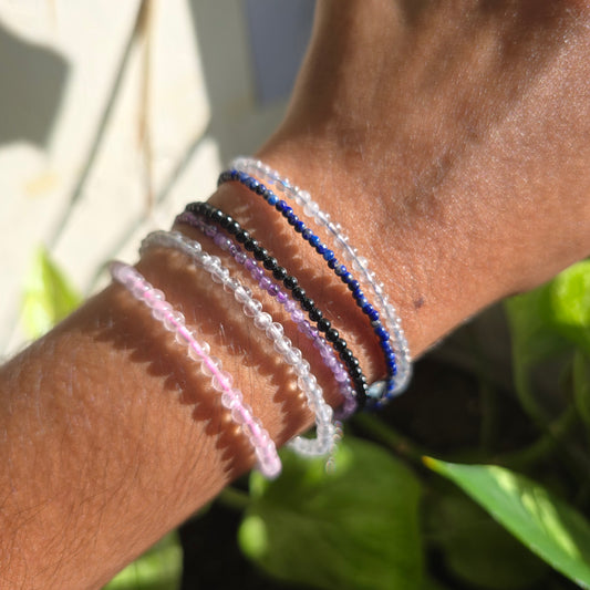 2mm Gemstone Necklace and Bracelet Set