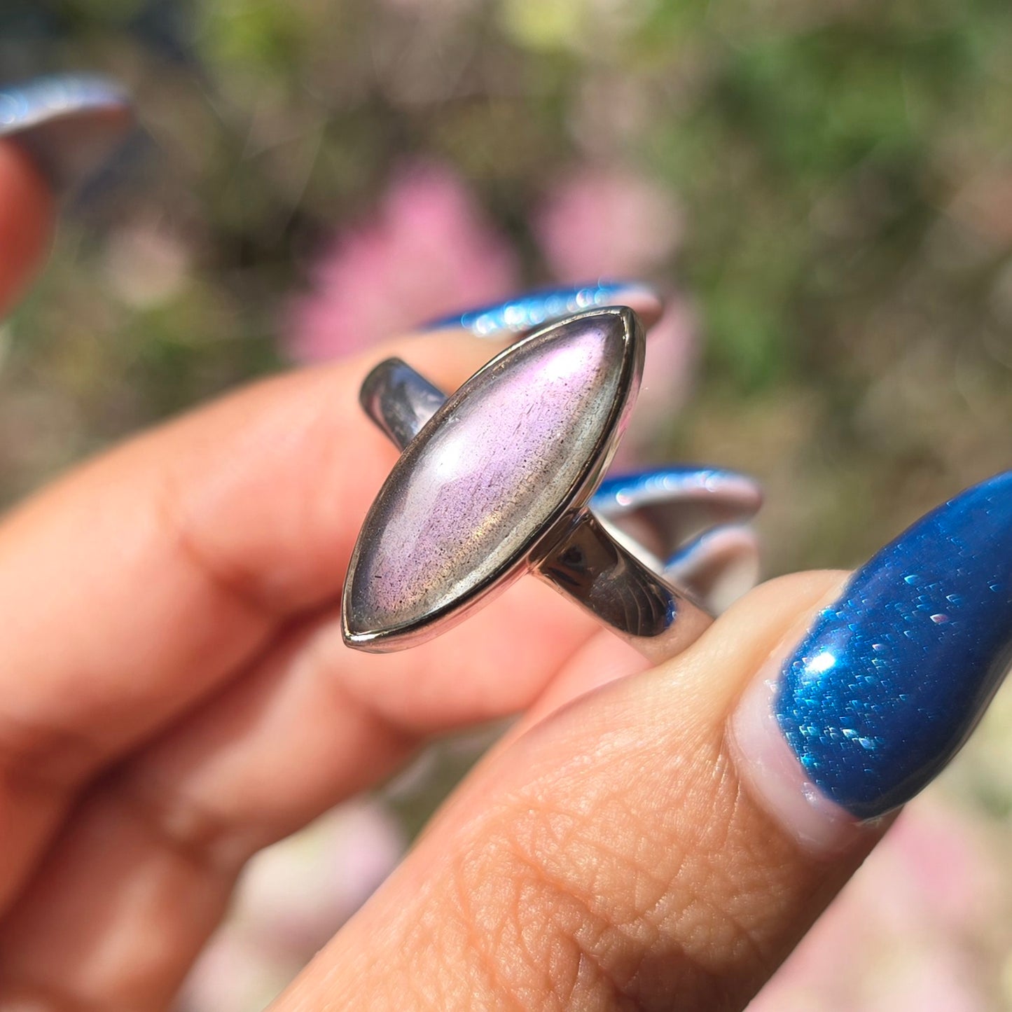Pink/Purple Labradorite Ring - Size 11