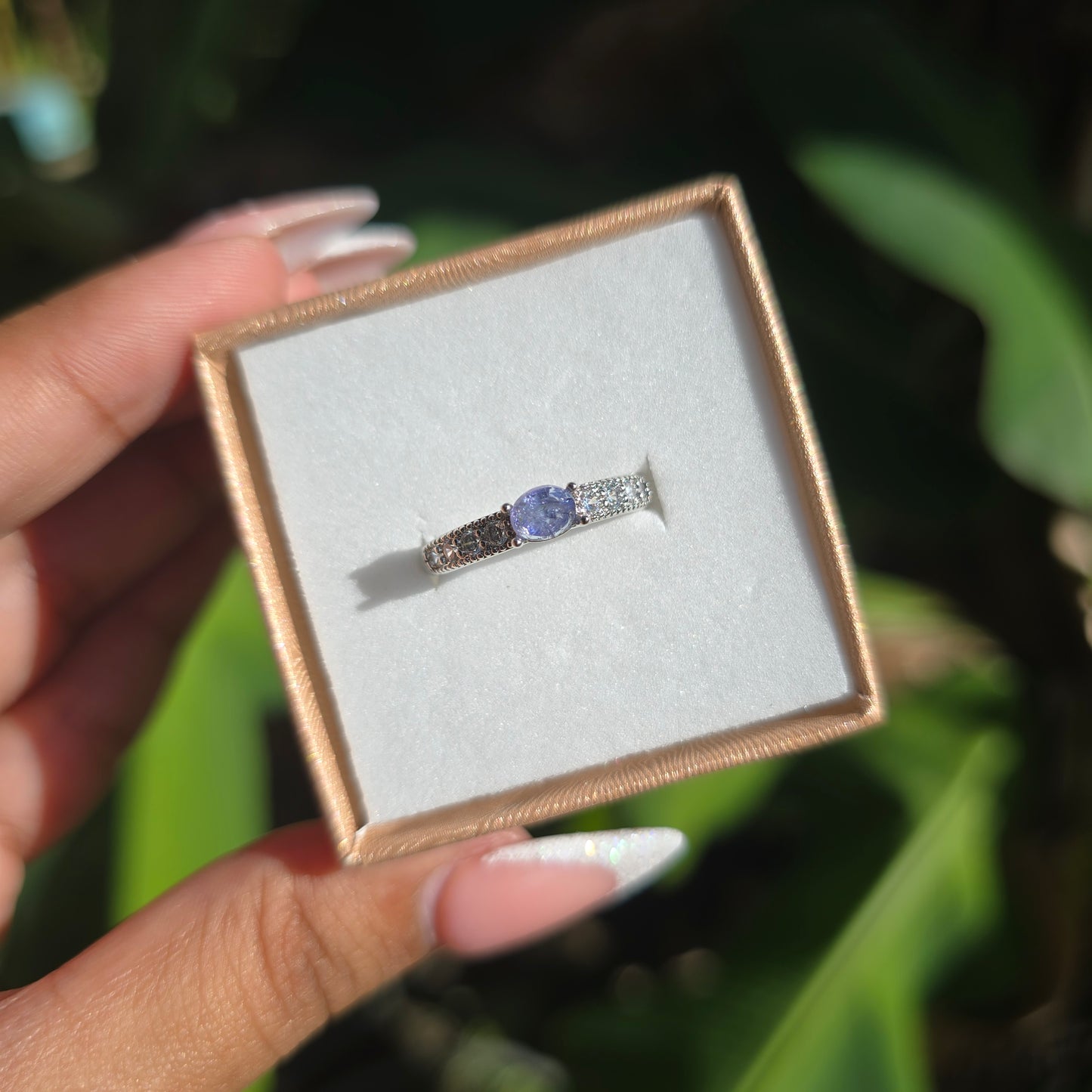 Silver Plated Tanzanite Ring - Adjustable