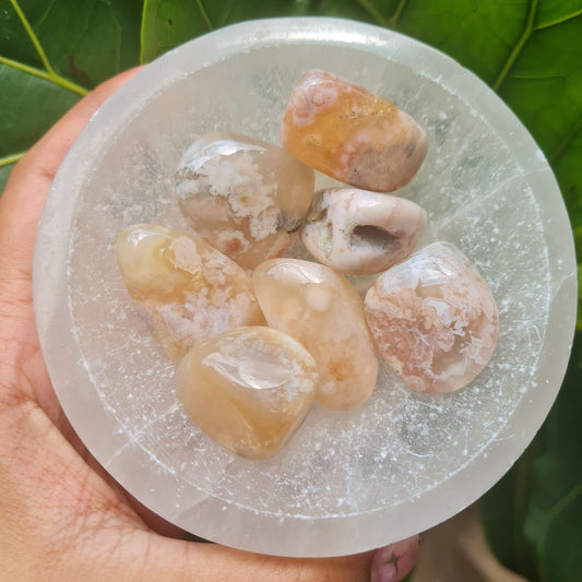 Flower Agate Tumbled Stone