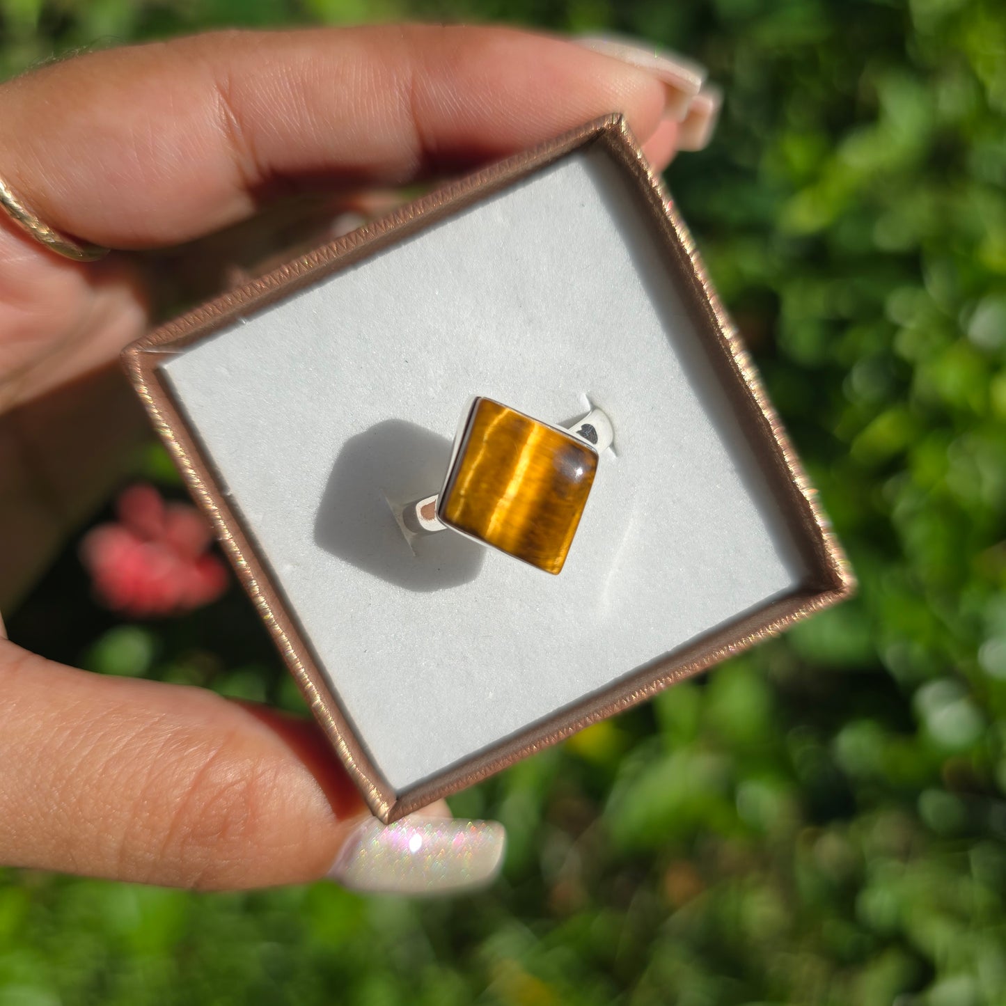 Tiger's Eye Gemstone Ring - Size 9