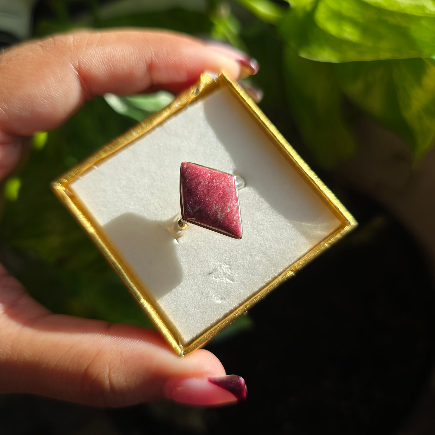 Thulite Gemstone Ring - Size 8