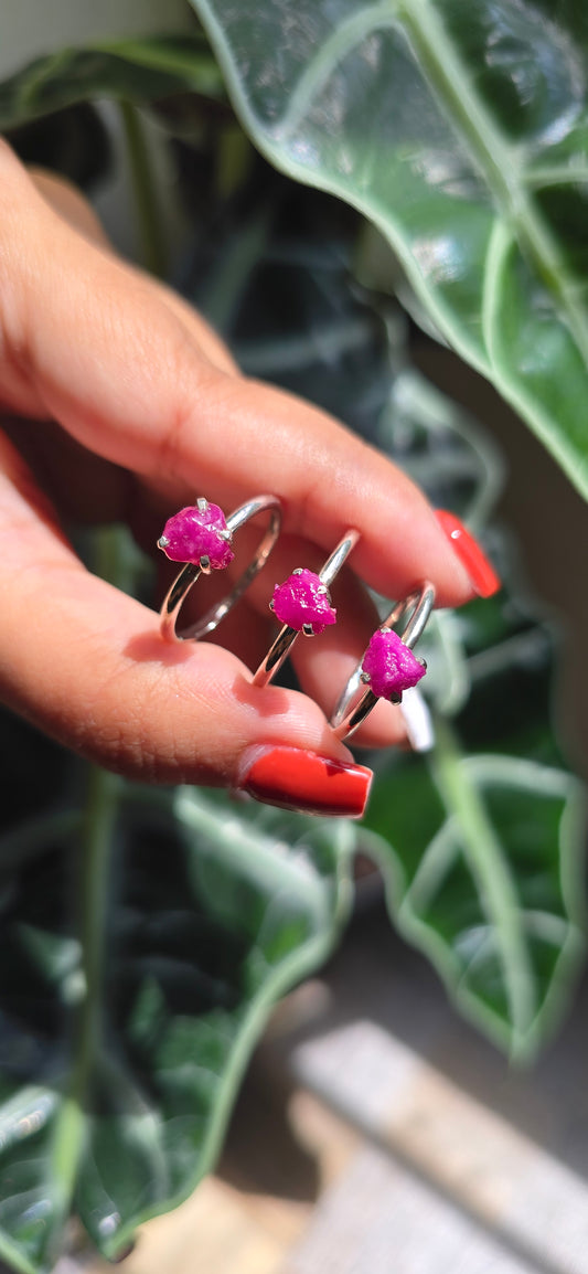 Dainty Raw Ruby Ring