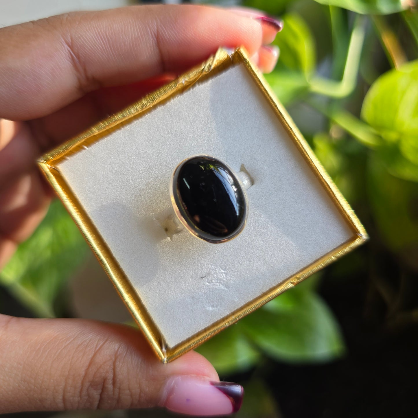 Onyx Gemstone Ring - Size 7