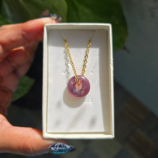 Lepidolite Donut Necklace