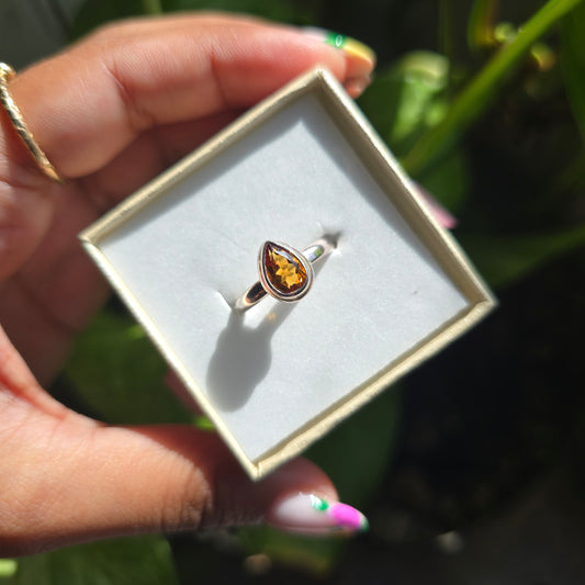 Whiskey Citrine Ring - Size 7