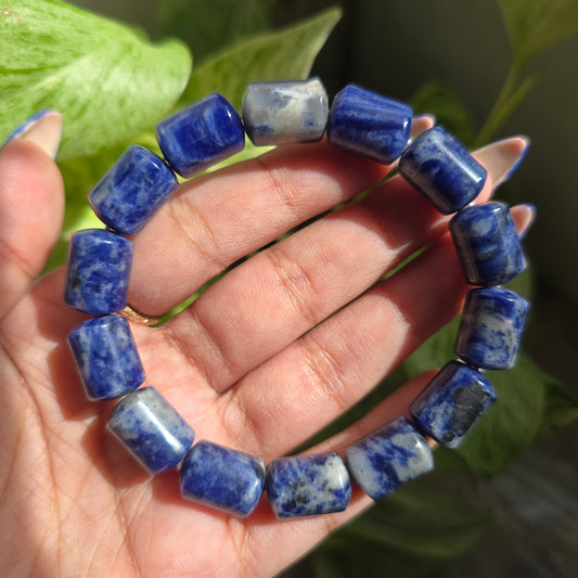 Sodalite Barrel Gemstone Bracelet