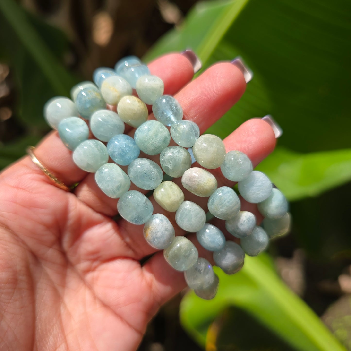 Aquamarine Nugget Gemstone Bracelet