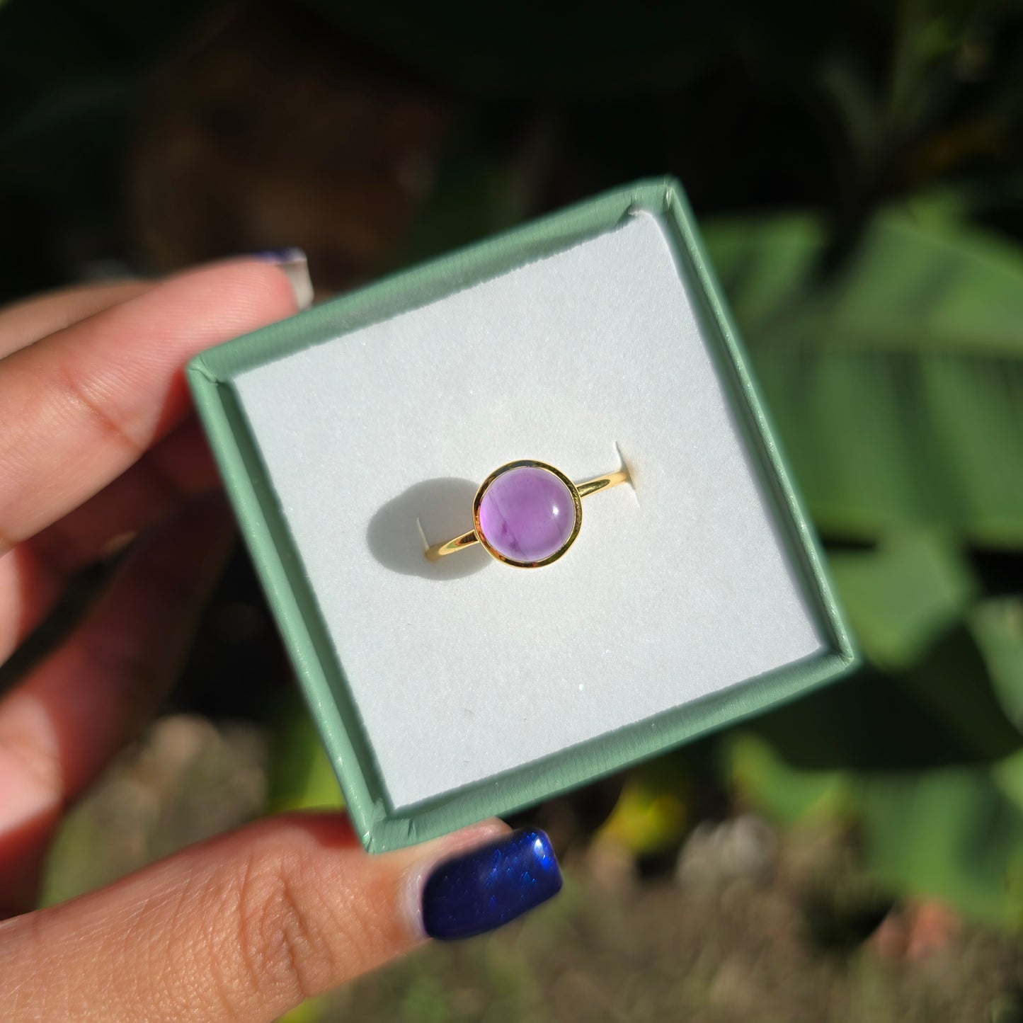 Gold Vermeil Amethyst Ring - Size 8.5