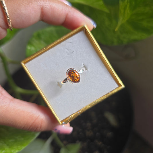 Whiskey Citrine Ring - Size 9