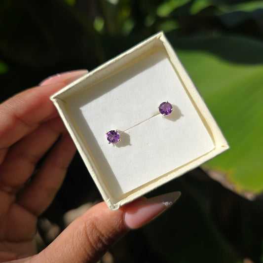 Amethyst Stud Earrings