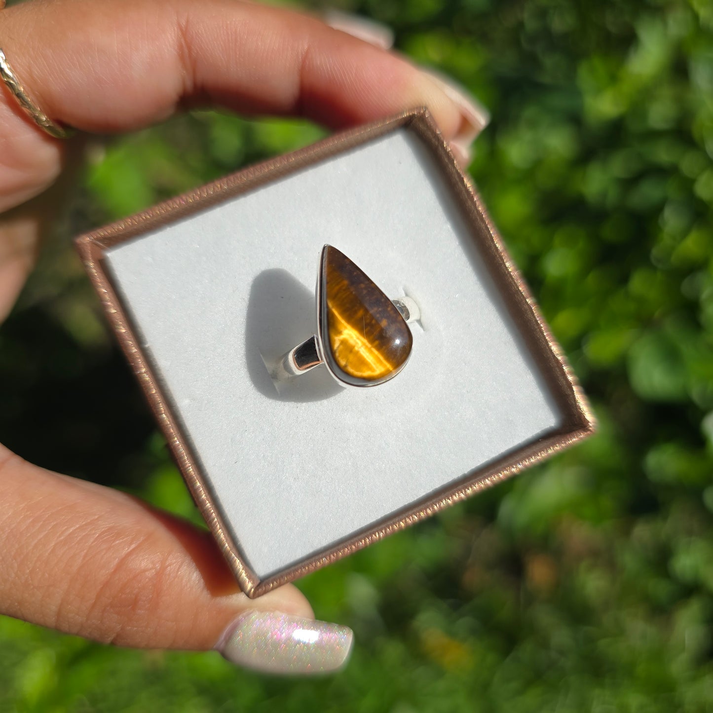 Tiger's Eye Gemstone Ring - Size 7