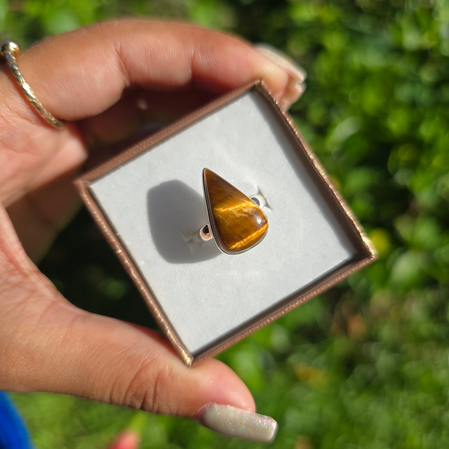 Tiger's Eye Gemstone Ring - Size 6