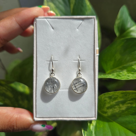 Tourmaline in Quartz Dangle Earring