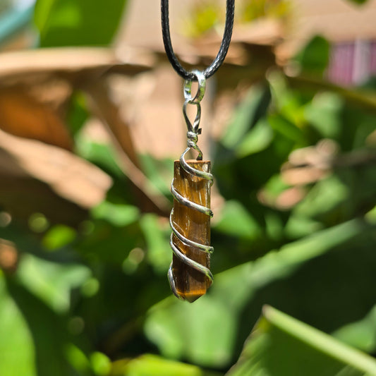 Tiger's Eye Wire Wrapped Pendant