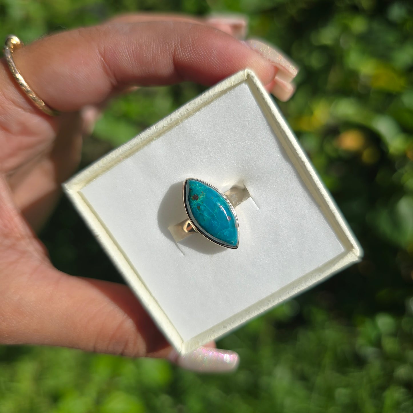Chrysocolla Gemstone Ring - Size 6