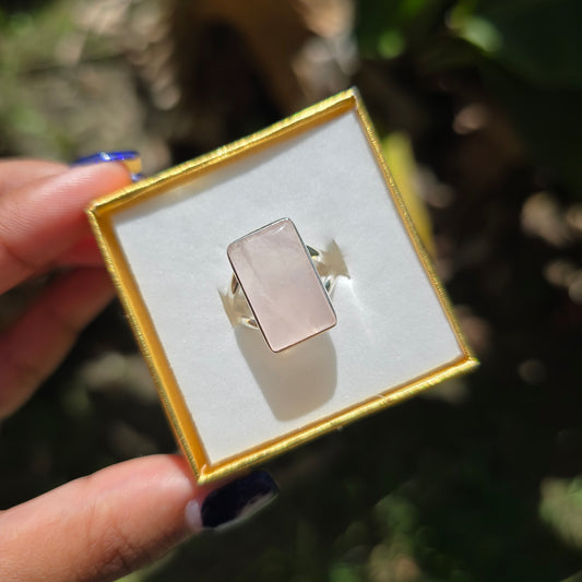 Rose Quartz Ring - Size 5