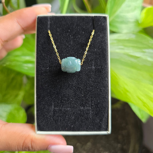 Nephrite-Jade Barrel Necklace