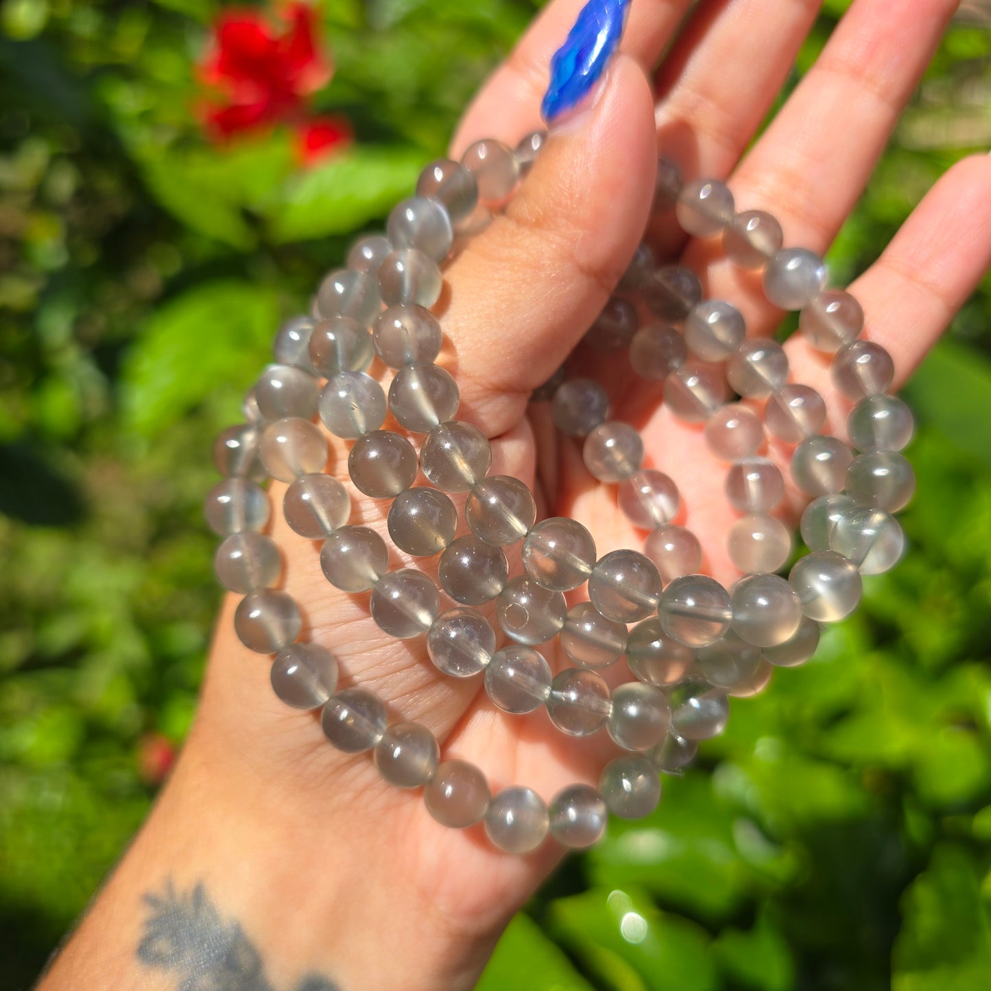 Grey Moonstone Gemstone Bracelet