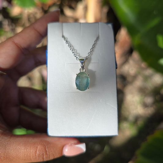 Aqua Kyanite Pendant