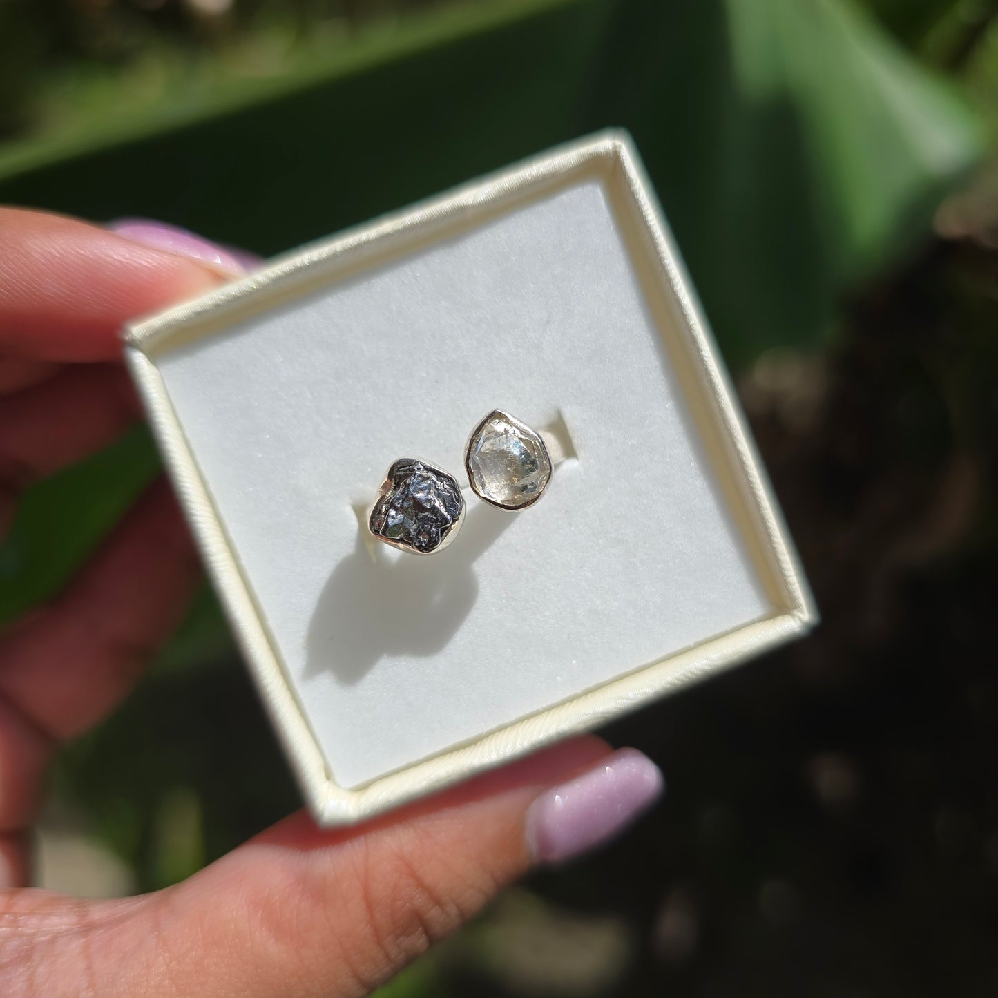 Campo del Cielo and Herkimer Diamond Ring - Size 7