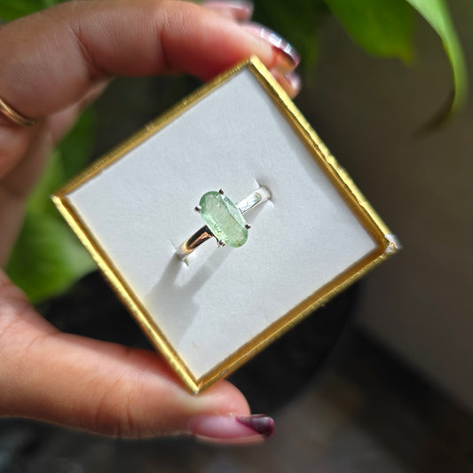 Mint Kyanite Gemstone Ring - Size 9