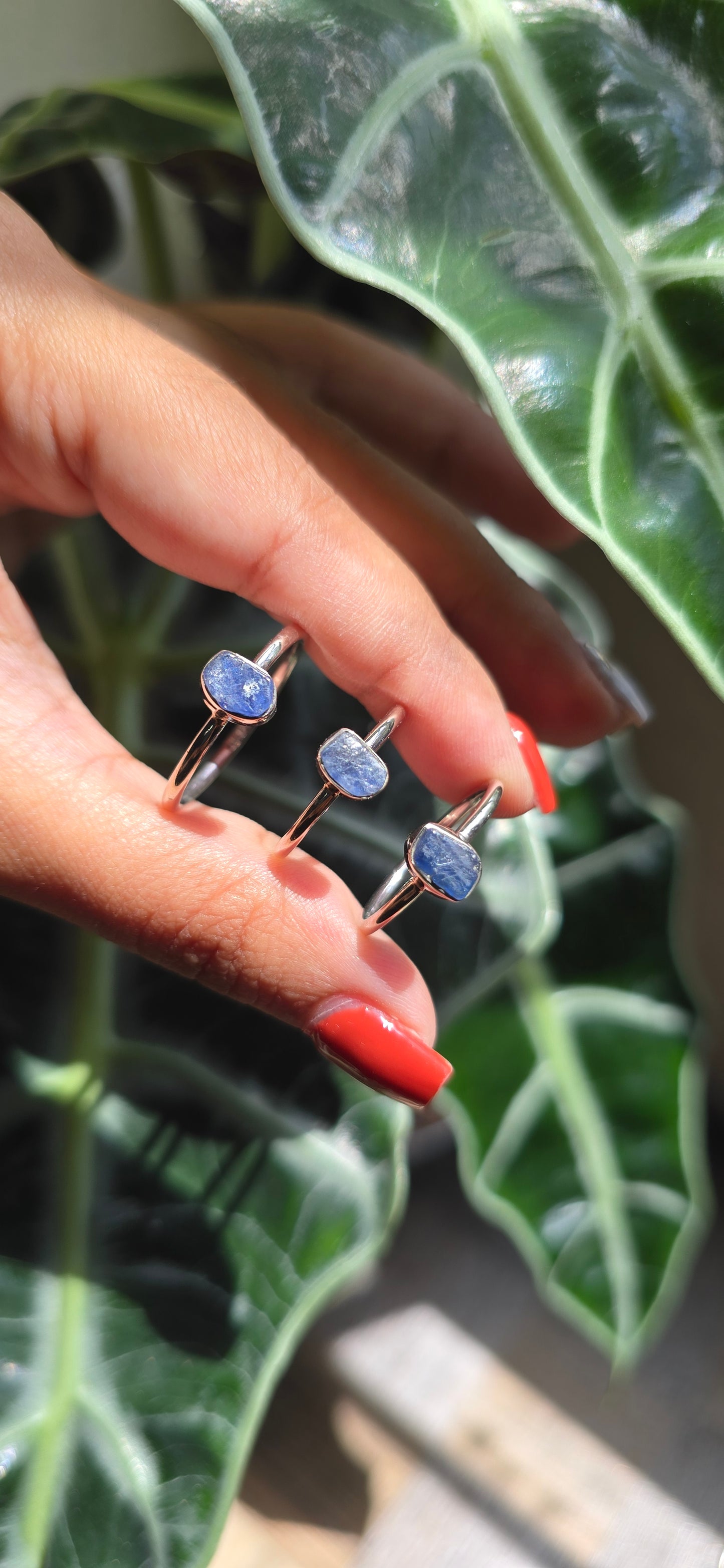 Dainty Raw Blue Sapphire Ring