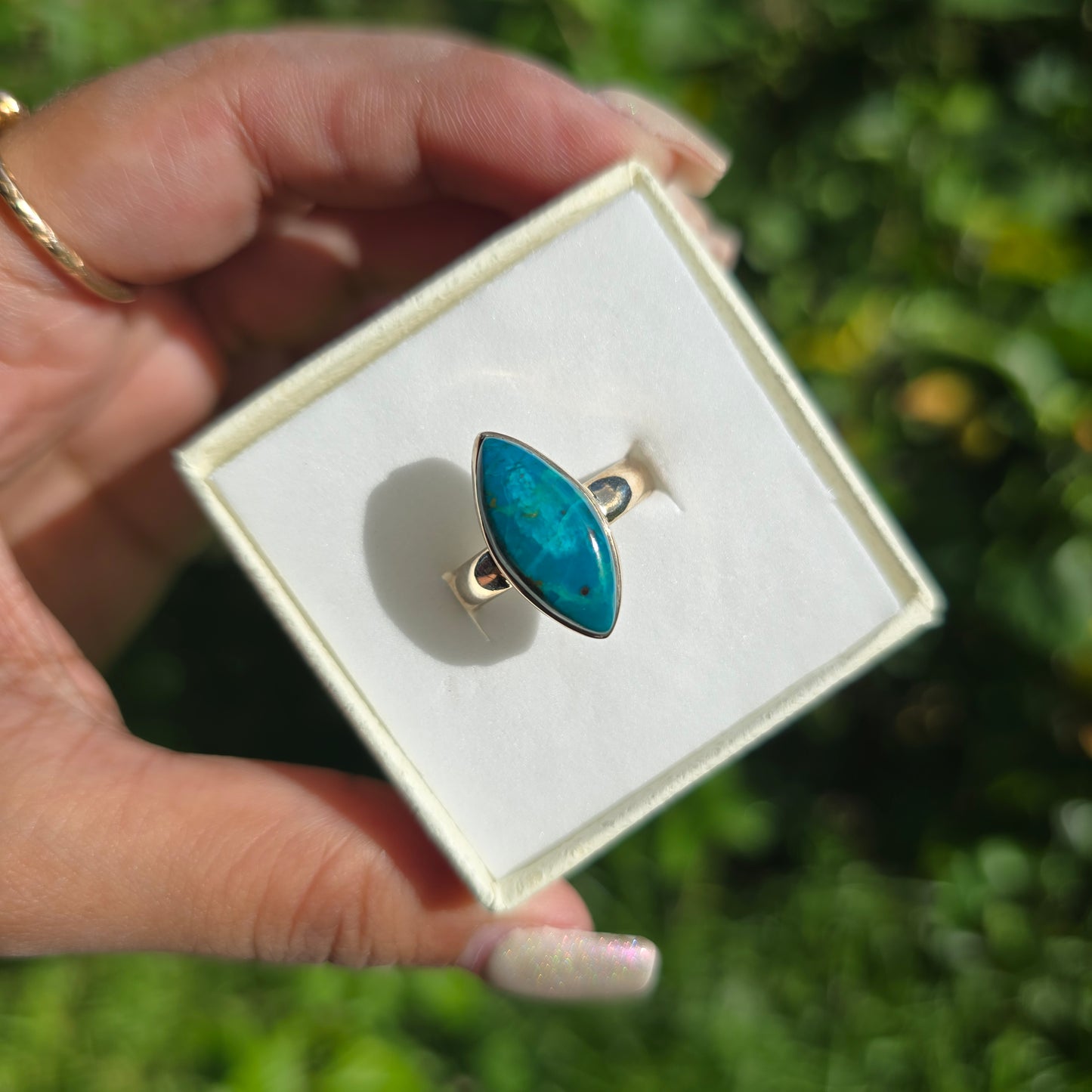 Chrysocolla Gemstone Ring - Size 8