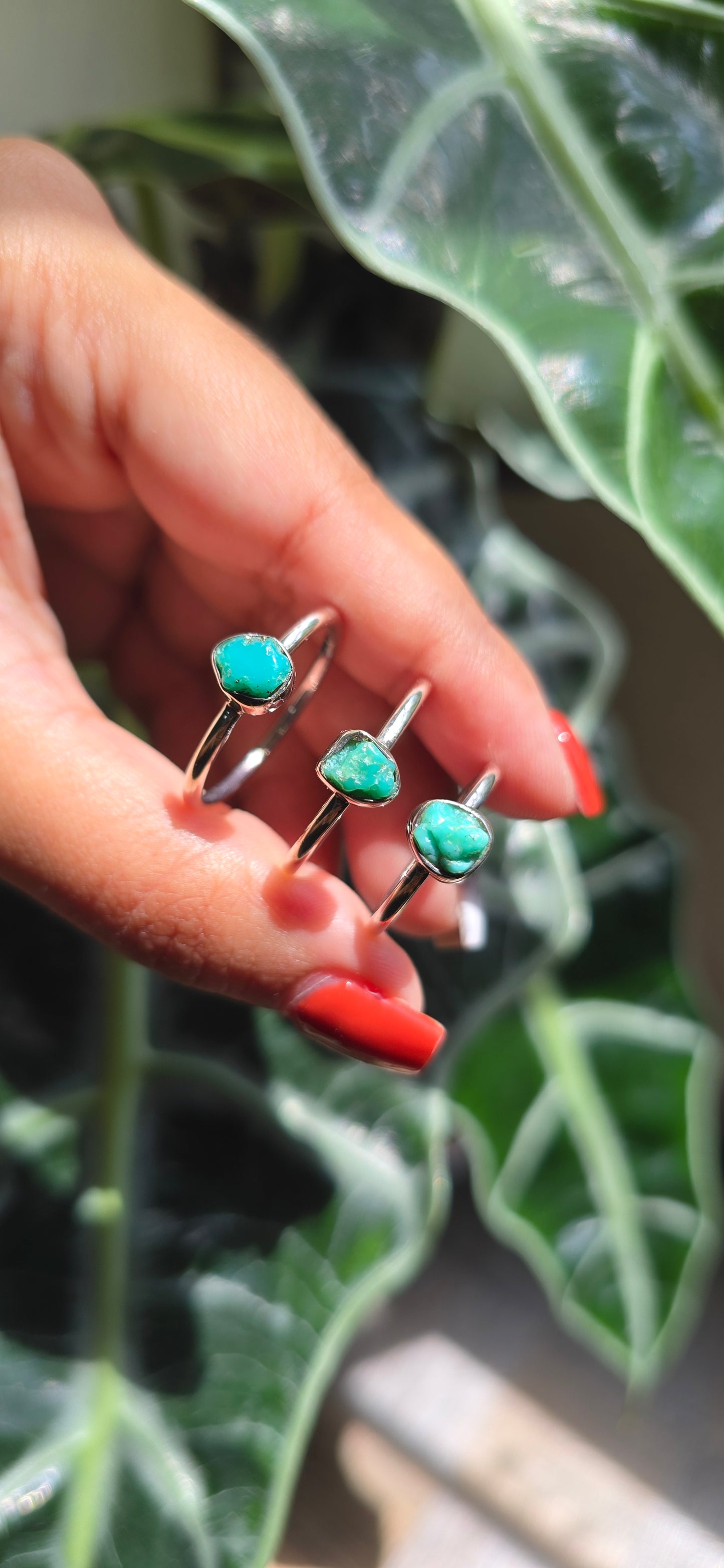 Dainty Raw Turquoise Ring