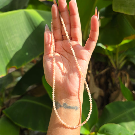 Dainty Peach Moonstone Choker (3-4mm beads)