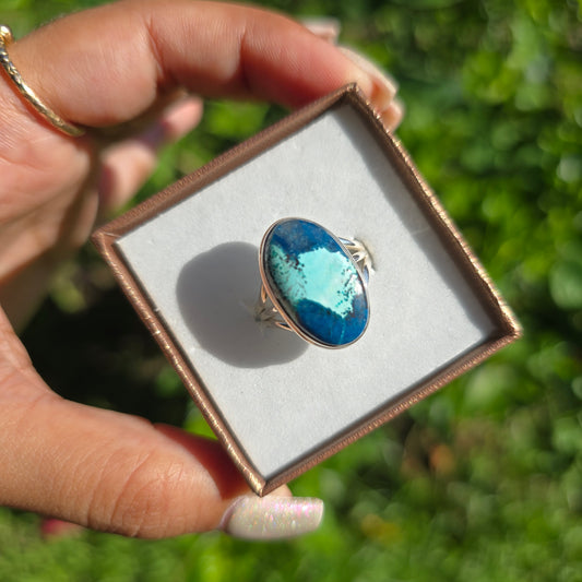 Shattuckite Gemstone Ring - Size 7.5