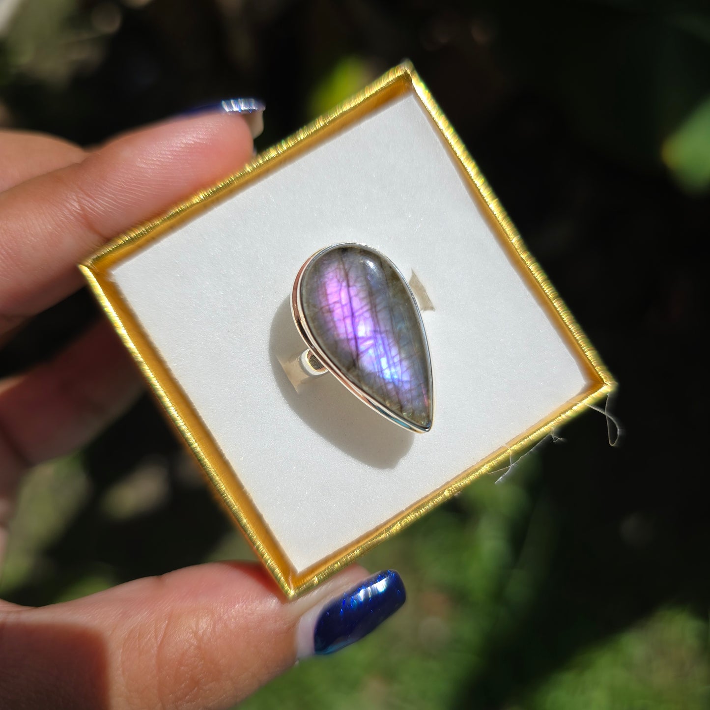 Purple Labradorite Ring - Size 6