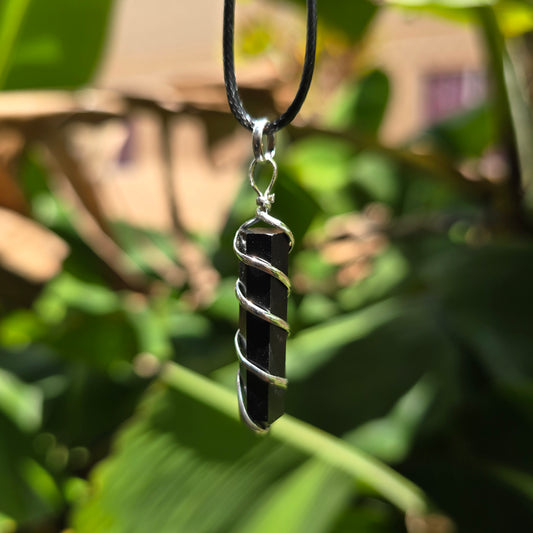Black Obsidian Wire Wrapped Pendant
